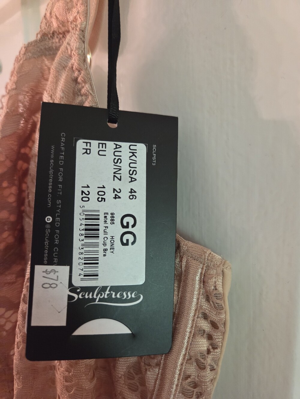 NEW Scupltresse by Panache Estel Lace Full Cup Underwire Bra 9685 Honey (Beige) - Picture 5 of 10
